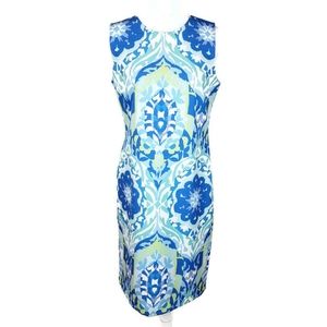 J. McLaughlin Belinda Blue Floral Sleeveless Sheath Dress sz 6